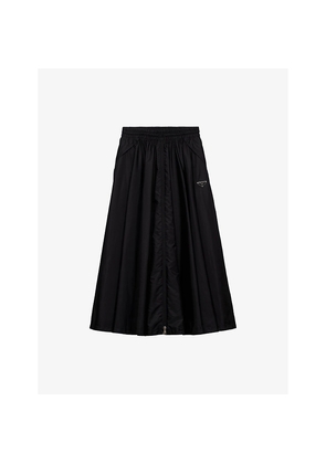Womens Prada Re Nylon Logo-Embellished Woven Midi Skirt