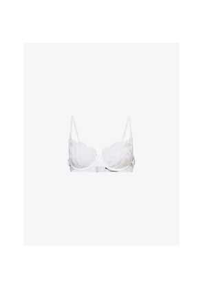 Womens Livy Kimbaku Embroidered Underwired Mesh Balconette Bra