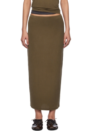 Acne Studios Brown Cupro Midi Skirt