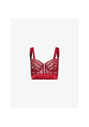 Womens Livy Glenview Embroidered Silk Bustier