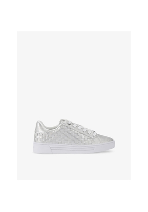 Womens Carvela Daze Weave Logo-Plaque Faux-Leather Low-Top Trainers