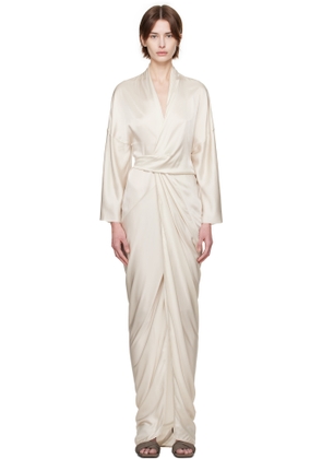 Rick Owens Off-White Hollywood Wrap Gown Maxi Dress