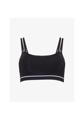 Womens Gymshark Contrast Seamless Double-Straps Stretch-Woven Sports Bra