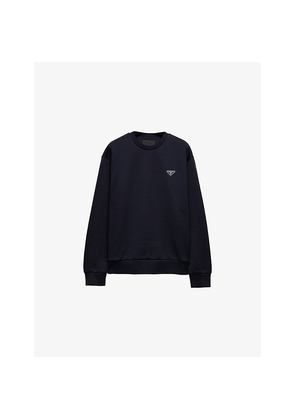 Mens Prada Logo-Embellished Crewneck Cotton Sweatshirt