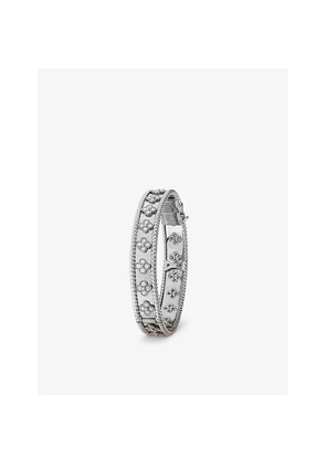 Van Cleef & Arpels Perlée Clover Medium White-Gold and 1.78ct Brilliant-Cut Diamond Bracelet