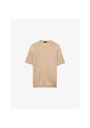 Mens Prada Crew-Neck Short-Sleeve Cashmere Knitted Jumper