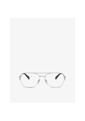 Womens Prada Pr B50V Pilot-Frame Steel Optical Glasses
