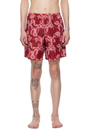 Lanvin Red Printed Swim Shorts