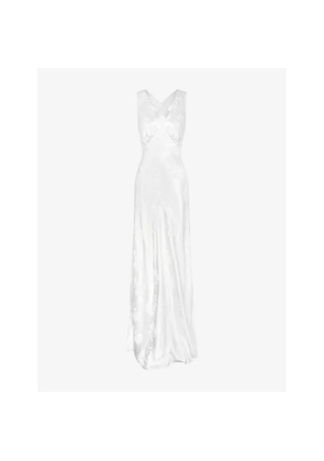 Womens Omnes Kew Floral-Print Satin Maxi Dress