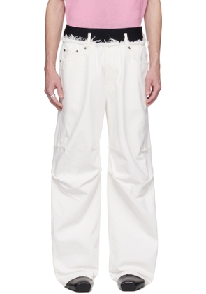 ALAINPAUL White Knee Jeans