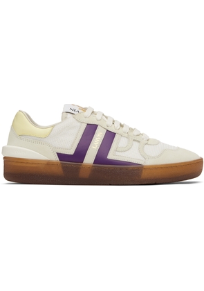 Lanvin White & Purple Clay Mesh Sneakers