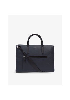 Mens Smythson Ludlow Ultra-Slim Grained-Leather Briefcase