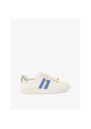 Womens Carvela Palermo Stripe Low-Top Faux-Leather Trainers
