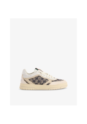 Womens Gucci Re-Web Monogram Canvas Trainers