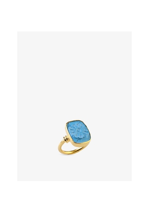 Womens La Maison Couture Ece London The Flourish 22ct Yellow Gold Vermeil and Turquoise Ring