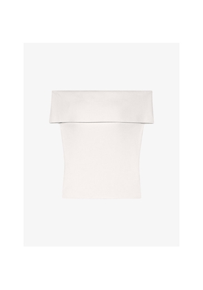 Womens Maje Bardot-Neck Slim-Fit Stretch-Woven Top