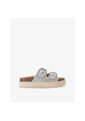 Womens KG Kurt Geiger Raquel Gem-Buckle Woven Sandals