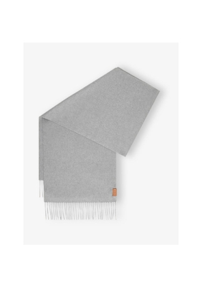 Womens Loewe Logo-Patch Fringed Cashmere Scarf