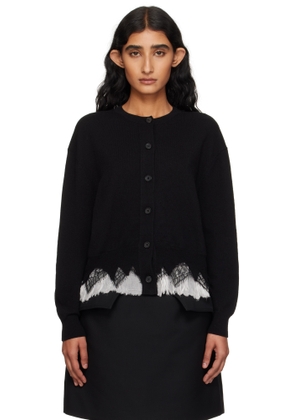 McQueen Black Cobweb Lace Cardigan