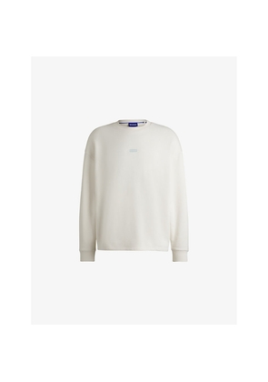 Mens Hugo Crewneck Brand-Print Cotton-Jersey Sweatshirt