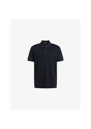 Mens Boss Branded Short-Sleeve Stretch-Cotton Polo Shirt