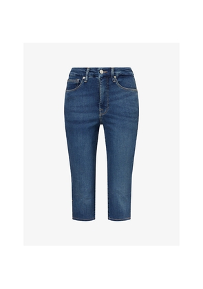 Womens Good American Good Capri Crop-Leg Stretch-Denim Jeans