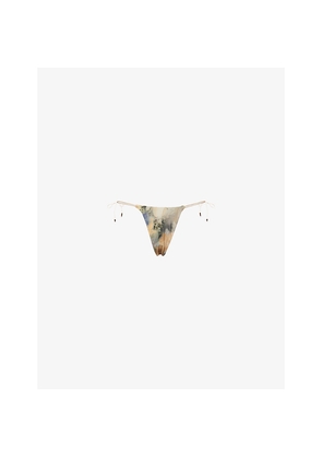 Womens Jaded London Low-Rise Tie-Side Stretch-Woven Bikini Bottoms