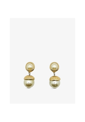 Womens Jennifer Gibson Jewellery Pre-Loved Jgj Drop Gold-Plated Metal and Pearl Earrings