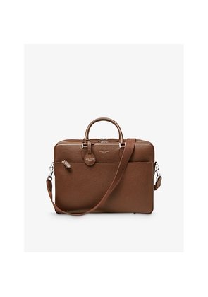 Mens Aspinal Of London 48Hr Mount Street Logo-Embossed Leather Travel Bag
