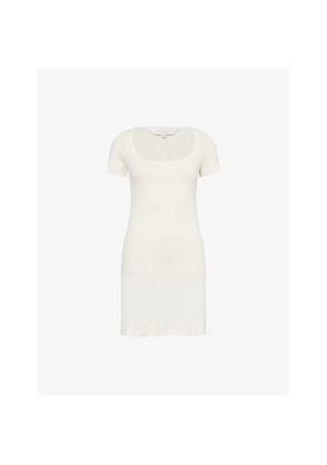 Womens The Nap Co Pointelle Open-Work Cotton-Jersey Night Dress