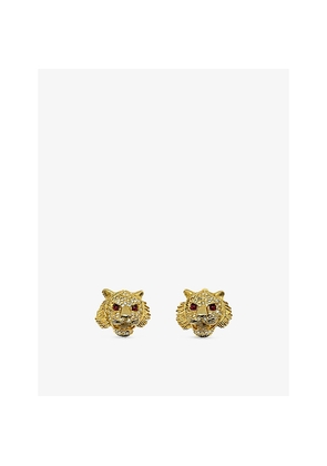 Womens Jennifer Gibson Jewellery Pre-Loved Jgj Big Cat Gold-Plated Metal Earrings