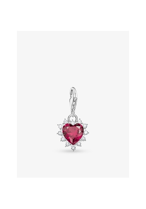 Womens Thomas Sabo True Romance Heart Sterling-Silver, Lab-Grown Ruby and Cubic Zirconia Charm