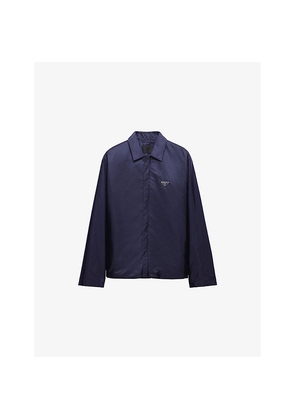 Mens Prada Re-Nylon Triangle-Plaque Woven Shirt