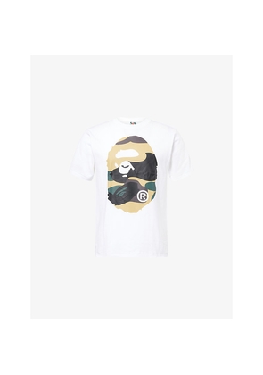 Mens A Bathing Ape Giant Camo Ape Crewneck Cotton-Jersey T-Shirt