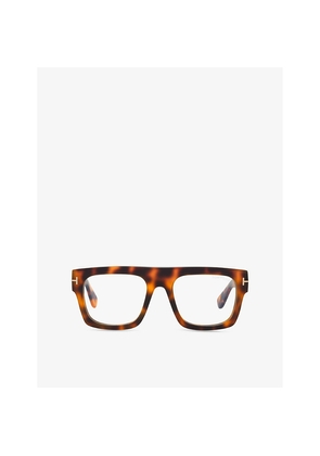 Womens Tom Ford Ft5634 Square-Frame Tortoiseshell Acetate Optical Glasses