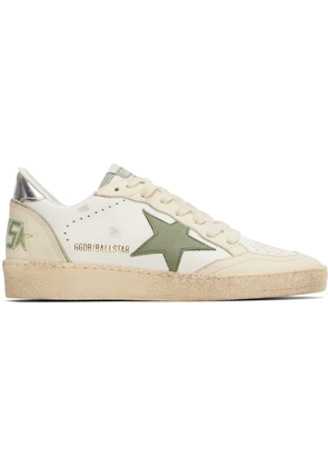 Golden Goose Off-White & Khaki Ball Star Sneakers