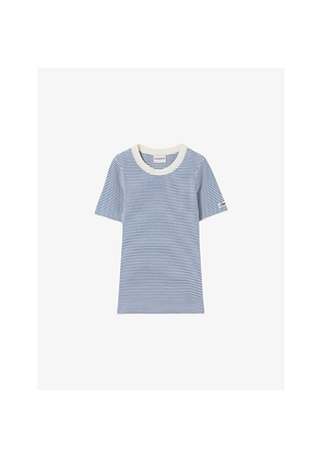 Womens Claudie Pierlot Stripe Short-Sleeve Fine-Knit Top