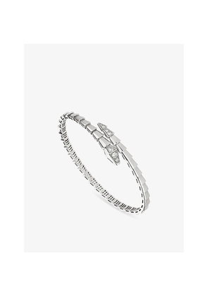 Womens Bvlgari Serpenti Viper 18ct White-Gold and 0.47ct Diamond Bracelet