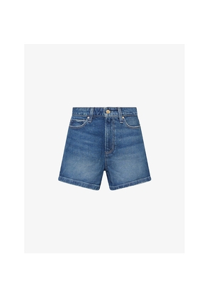 Womens Paige Dani High-Rise A-Line Denim Shorts