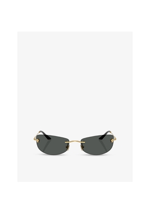 Womens Versace Ve2279 Rectangle-Frame Metal Sunglasses