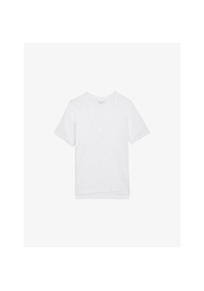Womens Zadig&Voltaire Marta Cotton and Linen-Blend T-Shirt