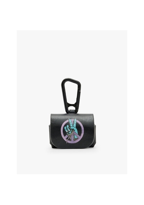 Mens Allsaints Graphic-Print Leather Airpod Case