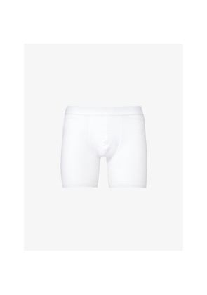 Mens Sunspel Elasticated-Waistband Stretch-Cotton Trunks