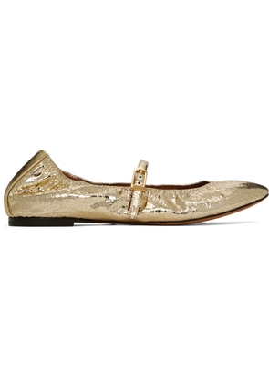 Lanvin Gold Mary Jane Ballerina Flats