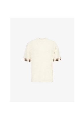 Mens The Couture Club Stripe Crochet Knitted T-Shirt