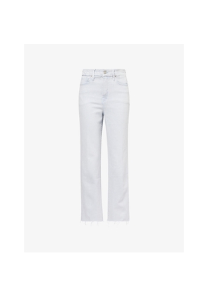 Womens Good American Good Curve Straight-Leg Stretch-Woven Jeans