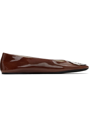 Tory Burch SSENSE Exclusive Brown Reva Ballerina Flats