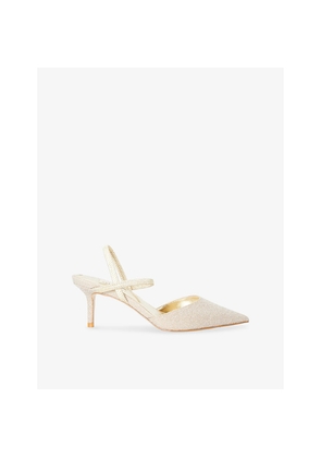 Womens Dune Classical Embellished Heeled Woven Slingbacks