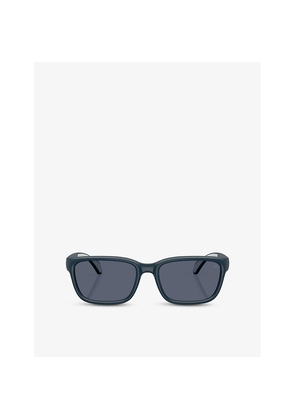 Womens Moncler Me8002 Slicka Rectangle-Frame Plastic Sunglasses