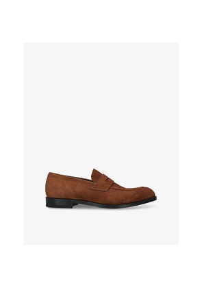 Mens Zegna Classic Suede Penny Loafers